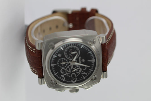 Timberland Chronograph-brown leather band QT712 2102