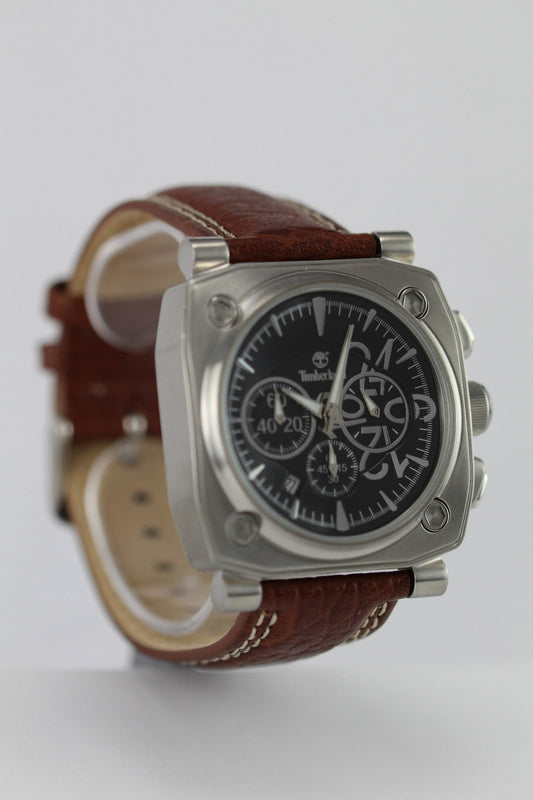 Timberland Chronograph-brown leather band QT712 2102